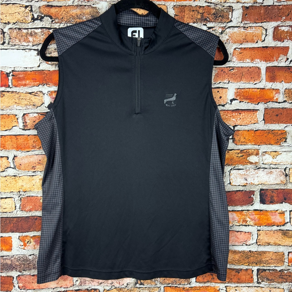 Footjoy Black Quarterzip Womens Golf Tank Size L